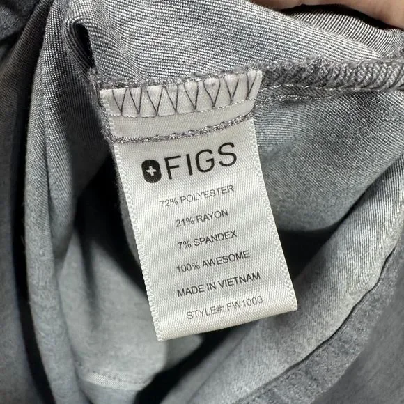 Figs Grey Short Sleeve Scrub Top Technical Collection Size Medium - Picture 7 of 8